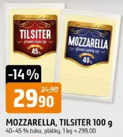 Trefa Mozzarella, Tilsiter nabídka