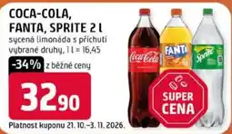 Trefa Coca-Cola, Fanta, Sprite sycená limonáda s příchutí vybrané druhy nabídka