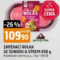 Trefa Kostelecké uzeniny zapékací rolka se šunkou a sýrem nabídka