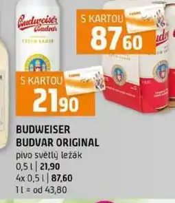 Terno BUDWEISER BUDVAR ORIGINAL pivo světlý ležák 0,5l nabídka