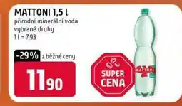 Terno MATTONI 1,5l přírodní minerální voda vybrané druhy nabídka
