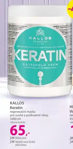 Hebe Kallos keratin regenerační maska nabídka
