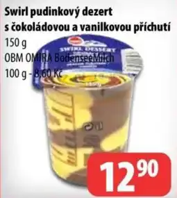 Partner Maloobchodní síť Omb Omira Swirl pudinkový dezert s čokoládovou a vanilkovou příchutí nabídka