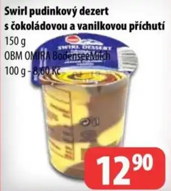 Omb Omira Swirl pudinkový dezert s čokoládovou a vanilkovou příchutí