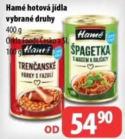 Partner Maloobchodní síť Hamé hotová jídla vybrané druhy nabídka