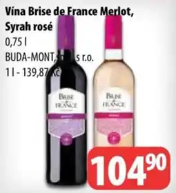 Partner Maloobchodní síť Vina Brise de France Merlot, Syrah rosé nabídka