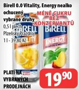 Partner Maloobchodní síť Birell 0.0 Vitality, Energy nealkoholické nápoje nabídka