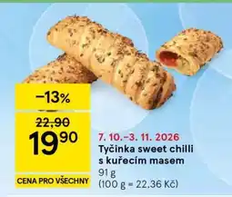 Tesco Tyčinka sweet chilli s kuřecím masem nabídka