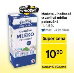 Tesco Madeta Jihočeské trvanlivé mléko polotučné nabídka