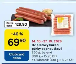 Tesco DZ Klatovy Kuřecí párky pochoutkové nabídka