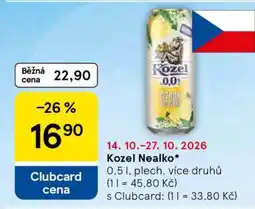 Tesco Kozel nealko nabídka