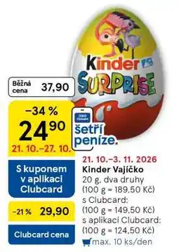 Tesco Kinder vajíčko nabídka