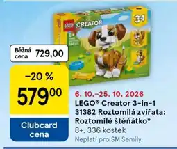 Tesco LEGO Creator 3-in-1 31382 Roztomilá zvířata: Roztomilé štěňátko nabídka
