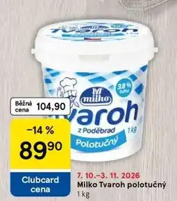 Tesco Milko Tvaroh polotučný nabídka