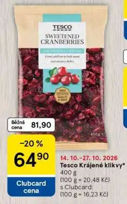 Tesco Tesco Krájené klikvy nabídka
