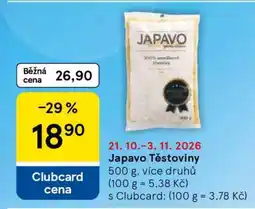 Tesco Japavo těstoviny nabídka