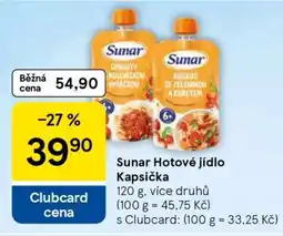 Tesco Sunar Hotové jídlo Kapsička nabídka