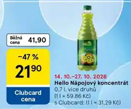 Tesco Hello Nápojový koncentrát nabídka