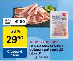 Tesco Le & Co Shaved Šunka dušená v páře nejvyšší jakosti nabídka