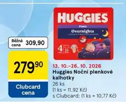Tesco Huggies Noční plenkové kalhotky nabídka