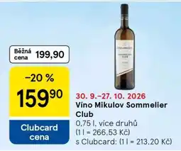 Tesco Víno Mikulov Sommelier Club nabídka