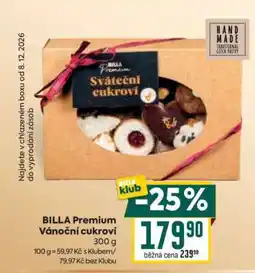 Billa BILLA Premium Vánoční cukroví nabídka