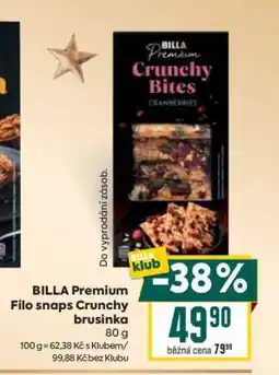 Billa BILLA Premium Filo snaps Crunchy brusinka nabídka