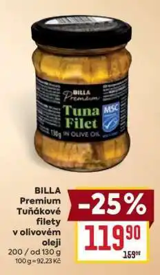 Billa BILLA Premium Tuňákové filety v olivovém oleji nabídka