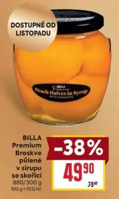 Billa BILLA Premium Broskve půlené v sirupu se skořicí nabídka