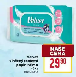 Billa Velvet Vlhčený toaletní papír Intima nabídka