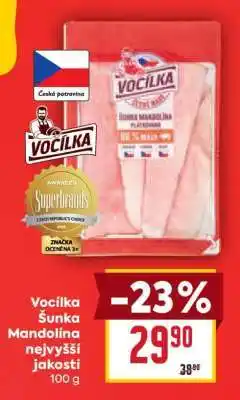 Billa Vocílka Šunka Mandolína nejvyšší jakosti nabídka
