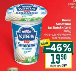 Billa KUNÍN SMETANA KE ŠLEHÁNÍ 31 % nabídka