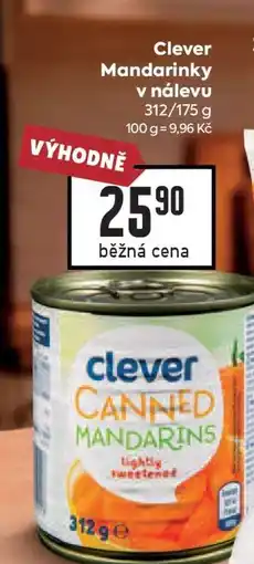 Billa Clever Mandarinky v nálevu nabídka