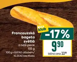 Billa Francouzská bageta světlá nabídka