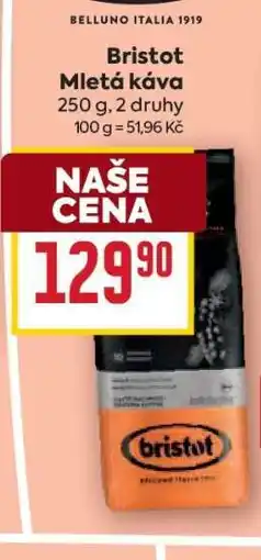 Billa Bristot Mletá káva nabídka