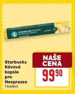 Billa Starbucks Kávové kapsle pro Nespresso nabídka