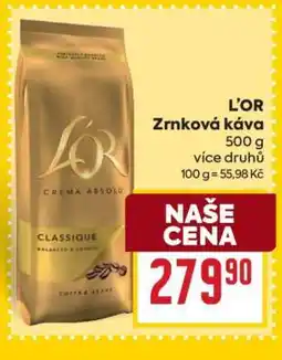 Billa L’OR zrnková káva nabídka