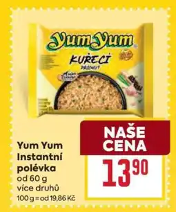 Billa Yum Yum Instantní polévka nabídka