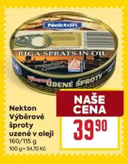Billa Nekton Výběrové šproty uzené v oleji nabídka