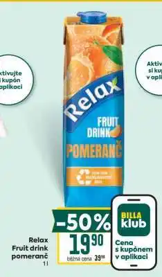 Billa Relax Fruit Drink Pomeranč nabídka