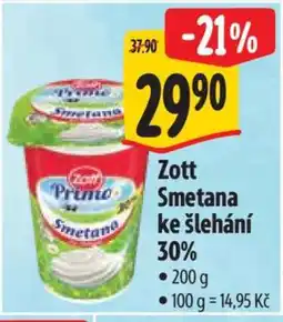 Albert Zott Smetana ke šlehání 30% nabídka
