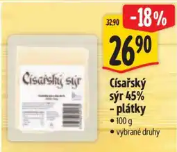 Albert Císařský sýr 45 % Plátky nabídka