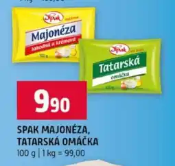 Terno SPAK Majonéza, Tatarská omáčka nabídka