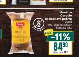 Billa Maestro Cereale Bezlepkové pečivo nabídka
