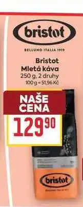 Billa Bristot Mletá káva nabídka