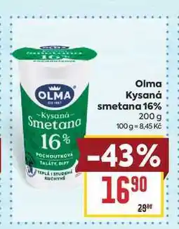 Billa Olma Kysaná smetana 16% nabídka