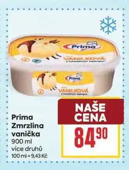 Billa Prima Zmrzlina vanička nabídka