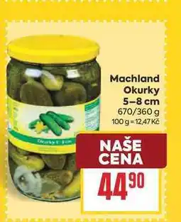Billa Machland Okurky 5-8 cm 670/360 g nabídka