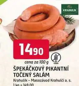Trefa ŠPEKÁČKOVÝ PIKANTNÍ TOČENÝ SALÁM nabídka
