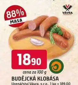 Trefa BUDĚJCKÁ KLOBÁSA nabídka